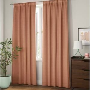 Room Essentials Thermal Room Darkening Curtain Panel 42x84 Heathered Orange NEW